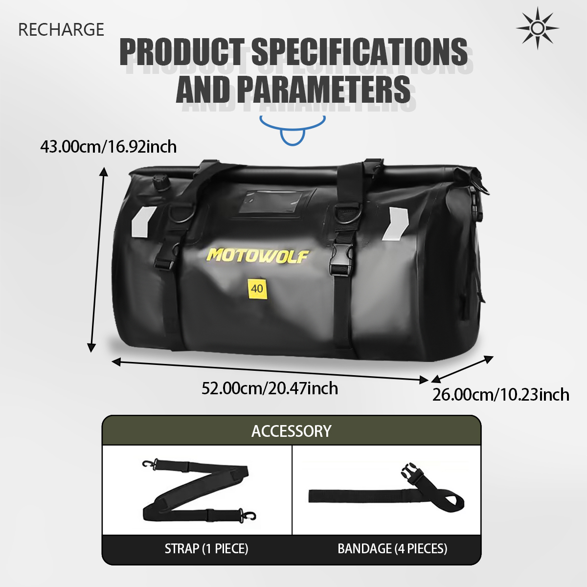 Waterproof Duffel Bag 40L/66L  - Fishing Kayak Storage Bag recension och pris
