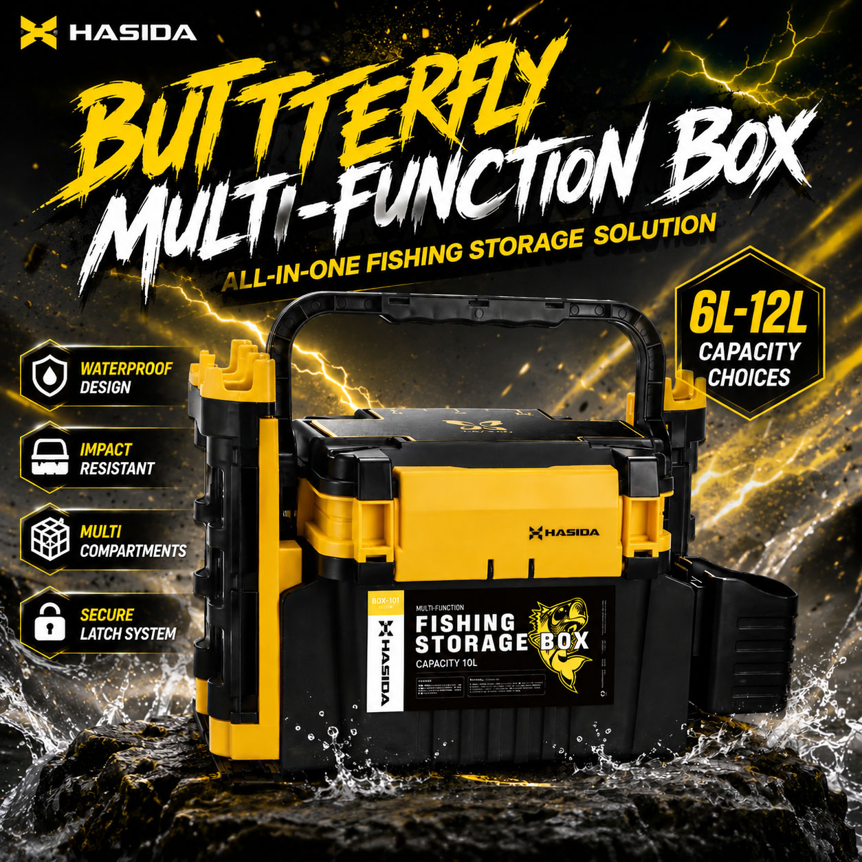 HASIDA Butterfly Fishing Tackl - Fishing Kayak Crate recension och pris
