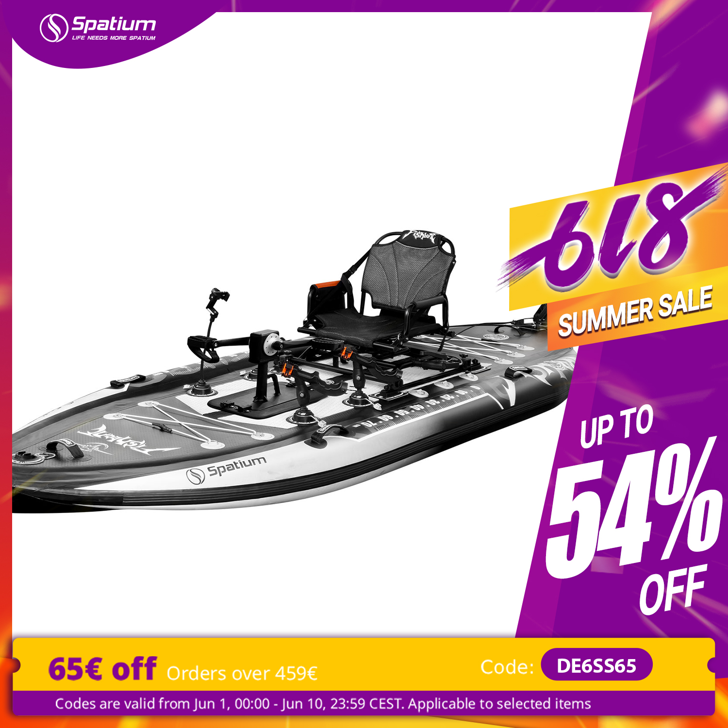 Spatium Pedal Kayak Inflatable - Fishing Kayak Pedal Drive recension och pris