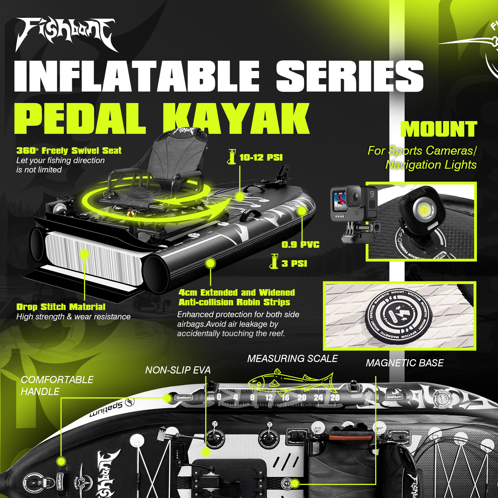 Spatium Pedal Kayak Inflatable - Fishing Kayak Pedal Drive recension och pris