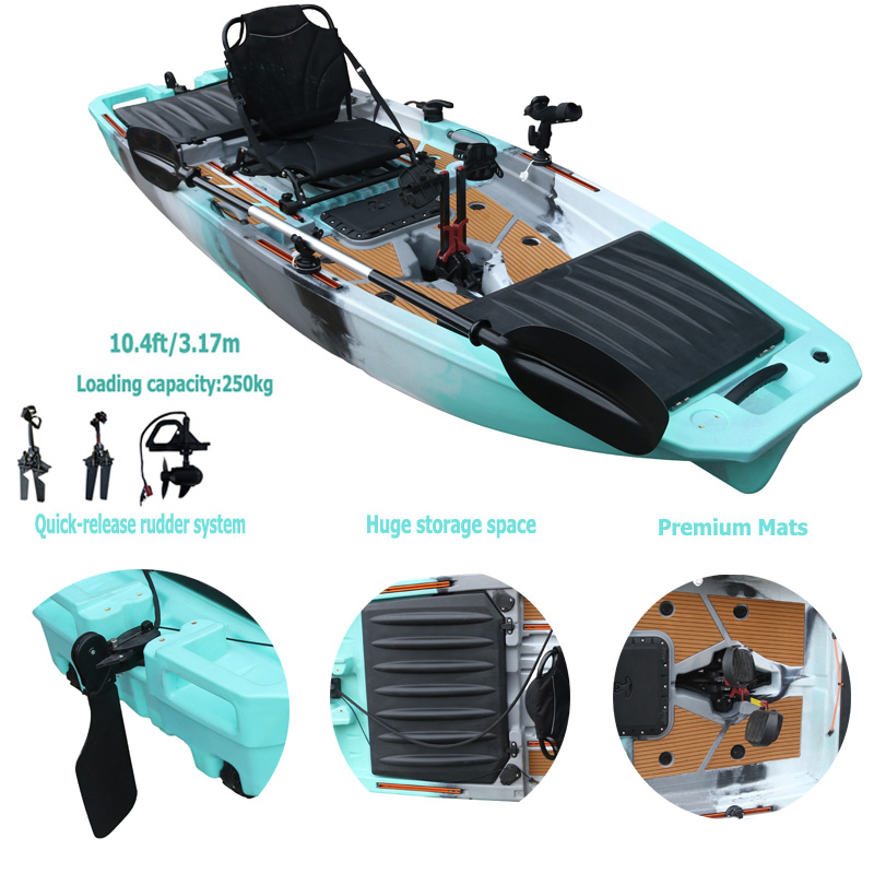10FT Single Seat LLDPE Sit On  - Fishing Kayak Pedal Drive recension och pris